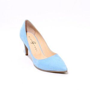 ITALIAN Blue Suede Pointy Pump Shoes